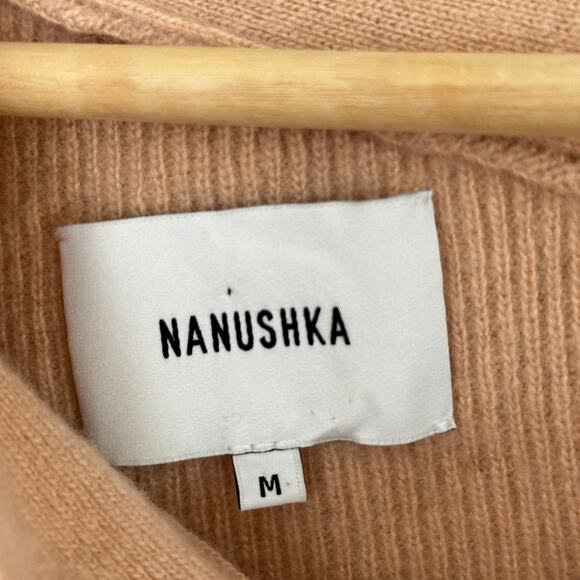 NANUSHKA Camerin Off Shoulder Sweater Apricot Pink Sz M {NN48} - Picture 7 of 9